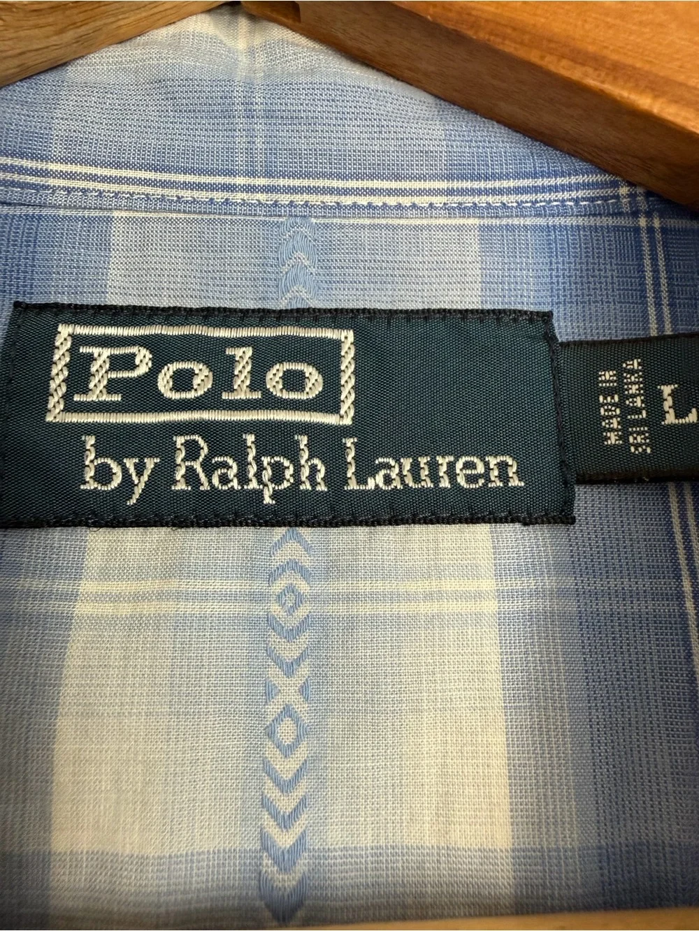 Vintage 90s Polo Ralph Lauren Western Shirt L Pearl Snap Blue Plaid Cowboy